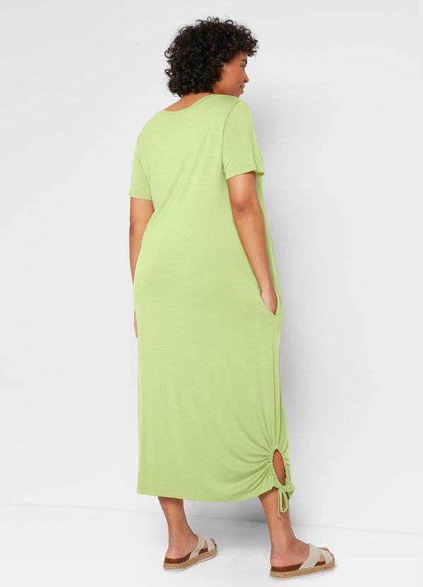 bonprix - Vestido Longuete Manga Curta Verde Lima 3