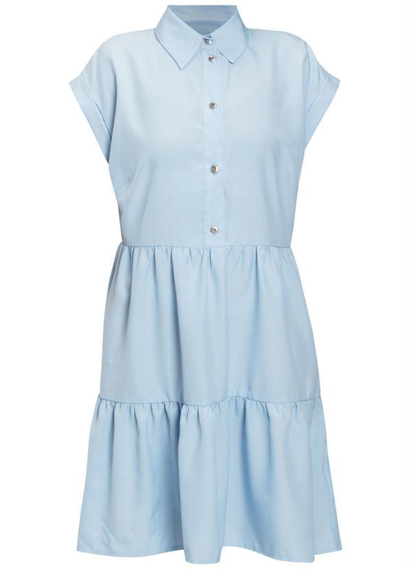 Queima Estoque - Vestido Manga Curta Azul Claro 5