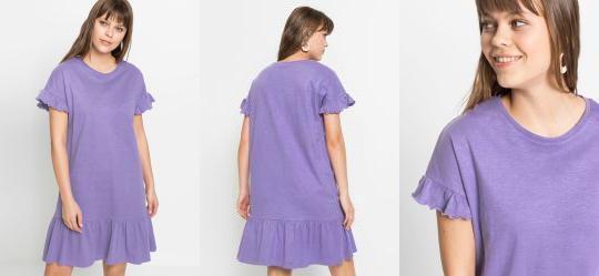 Vestido Manga Curta com Babado Lils