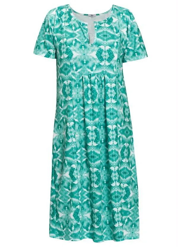 bonprix - Vestido Manga Curta Étnico Verde 11