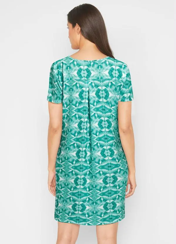 bonprix - Vestido Manga Curta Étnico Verde 2