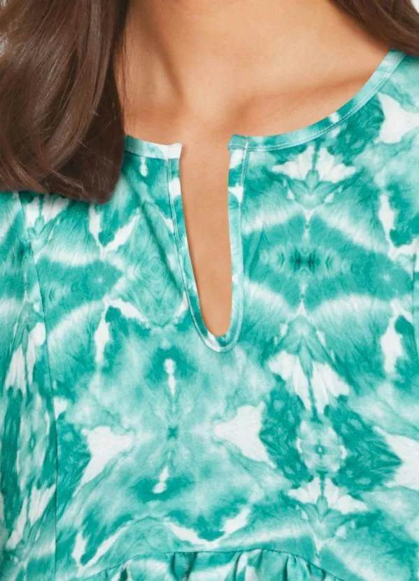 bonprix - Vestido Manga Curta Étnico Verde 3