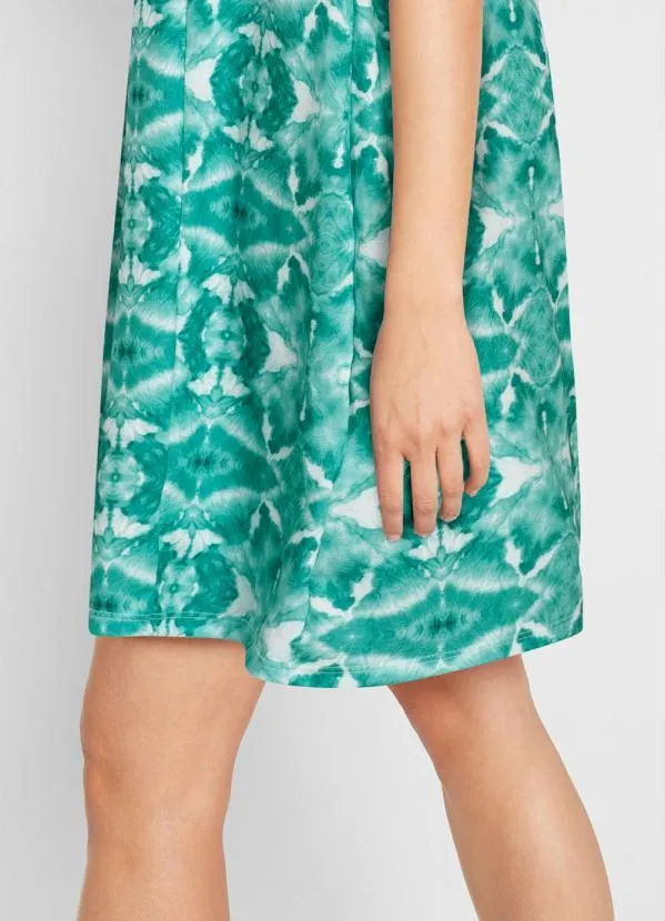 bonprix - Vestido Manga Curta Étnico Verde 5