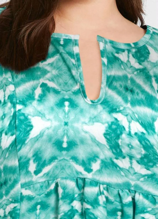 bonprix - Vestido Manga Curta Étnico Verde 8