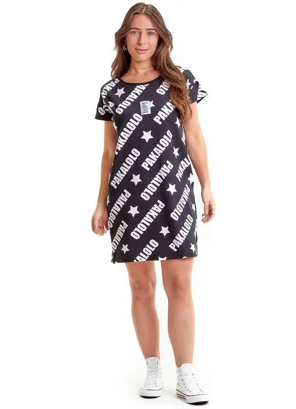 Pakalolo - Vestido Manga Curta Feminino Preto 2