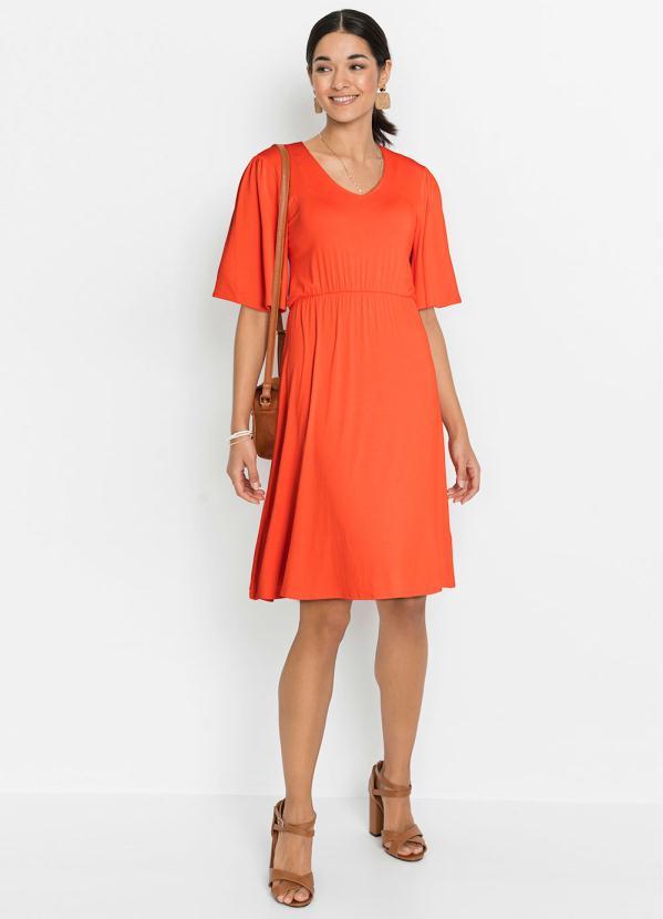 Outlet - Vestido Mangas Amplas Laranja 4