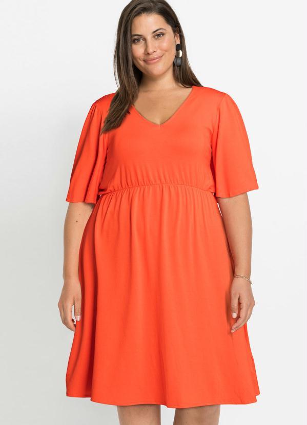 Outlet - Vestido Mangas Amplas Laranja 5