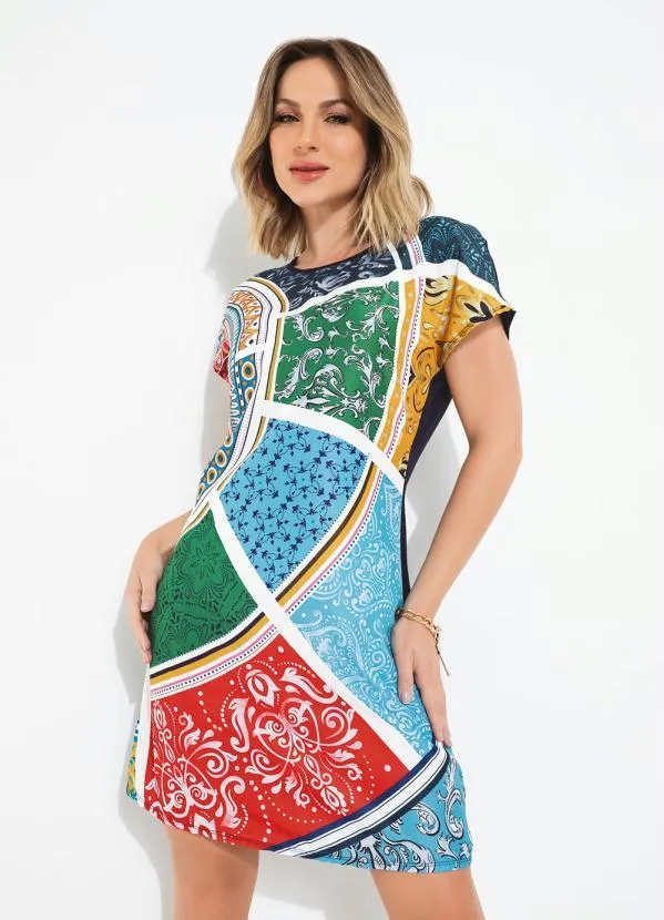 Rovitex - Vestido Marinho com Tecido Plano Rovitex 4