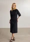 Lunender - Vestido Midi Chá de Mangas Curtas Cinza - variação: Preto