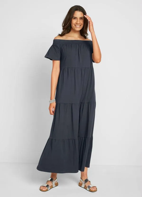 bonprix - Vestido Ombro a Ombro Alongado Preto 2