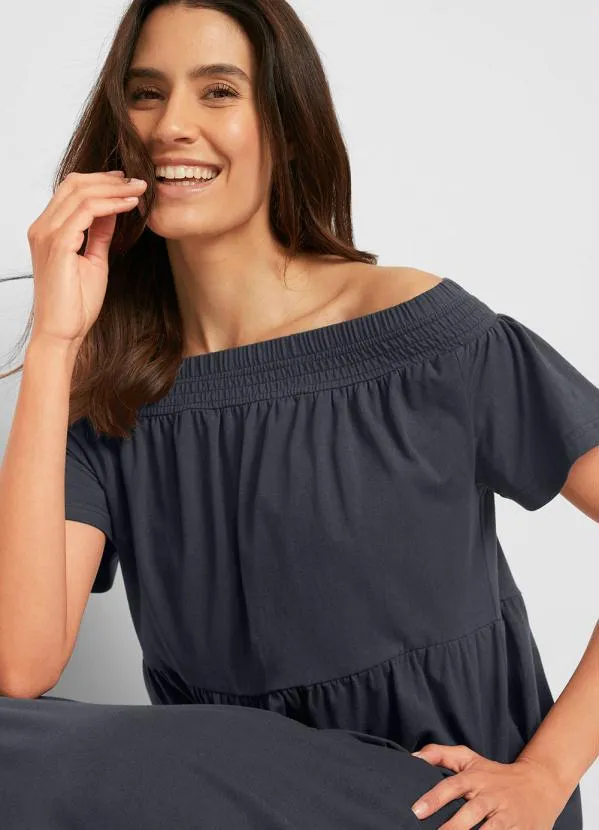 bonprix - Vestido Ombro a Ombro Alongado Preto 4