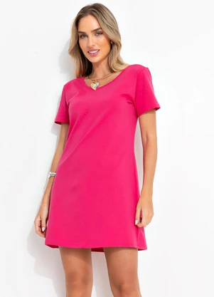 Bimini - Vestido Pink em Malha de Algodão Penteado - BIMINI