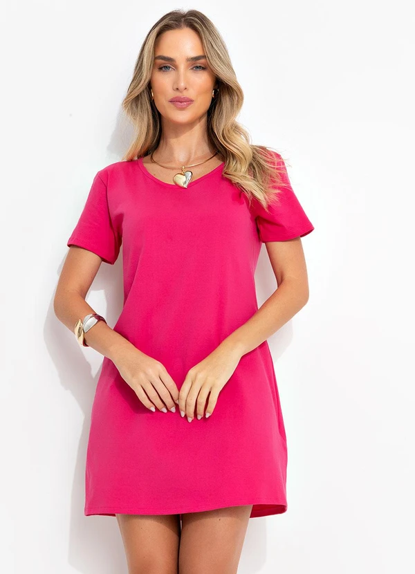 Bimini - Vestido Pink em Malha de Algodão Penteado 3