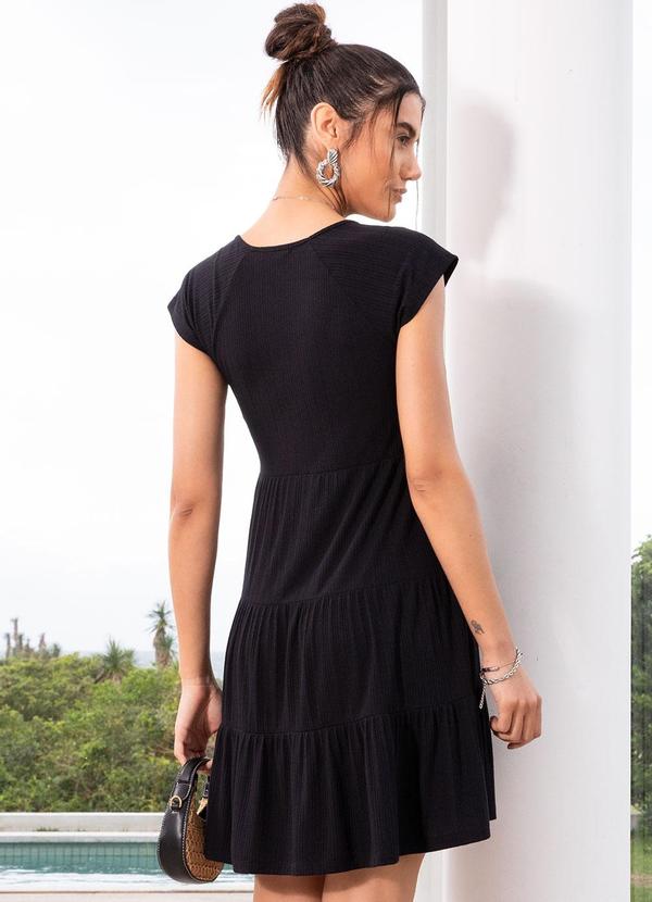 Quintess - Vestido Preto em Canelado de Viscose 2