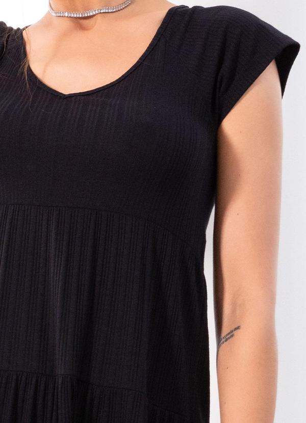 Quintess - Vestido Preto em Canelado de Viscose 5