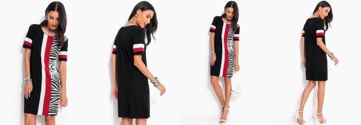 Vestido Preto em Malha de Viscose com Elastano