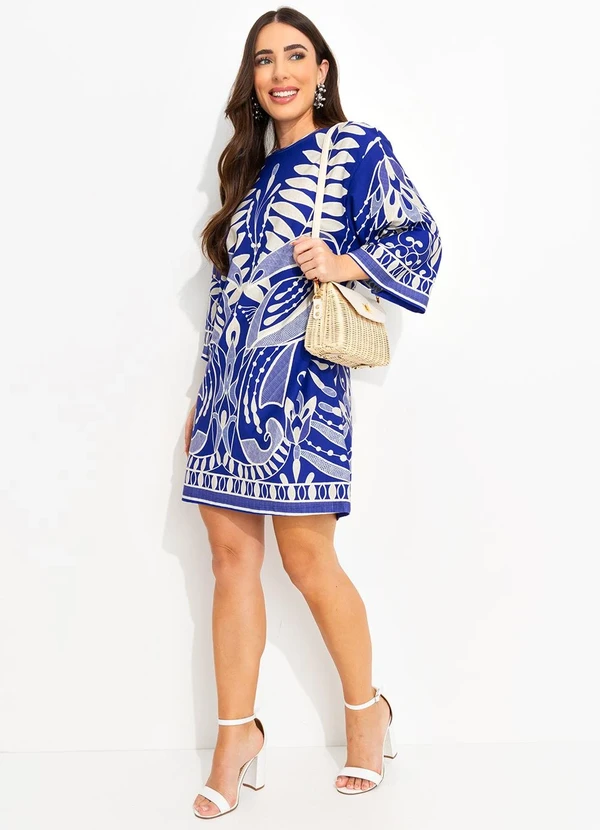 Farm - Vestido T-Shirt Big Rendeira Azul 4