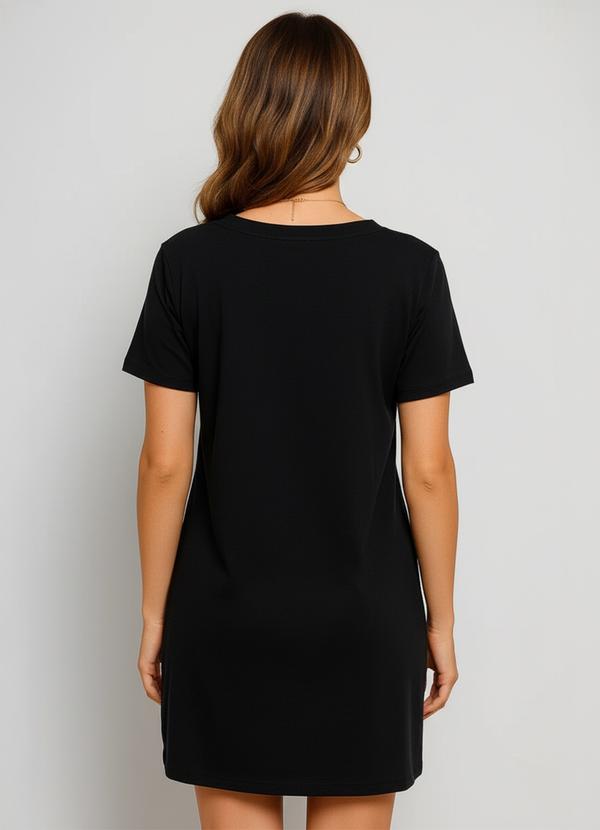 E-blossom - Vestido T-Shirt Preto 2