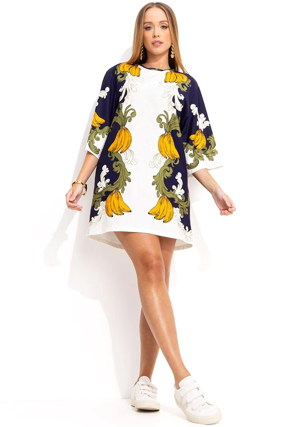 Farm - Vestido T-Shirt Big Banana Real Bege 3