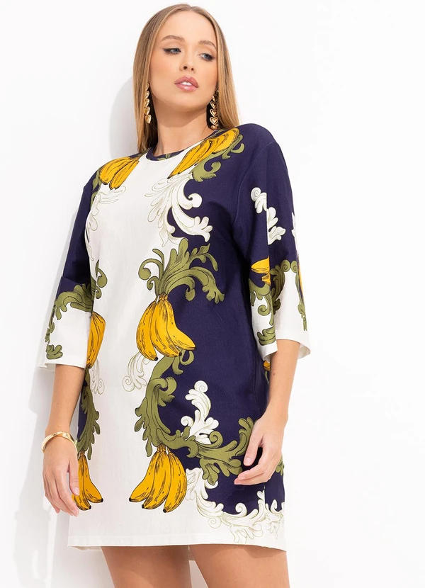 Farm - Vestido T-Shirt Big Banana Real Bege 6