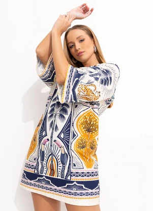 Farm - Vestido T-Shirt Big Chapada dos Veadeiros Bege - FARM