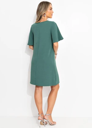 Bimini - Vestido Verde em Malha Anarruga - BIMINI