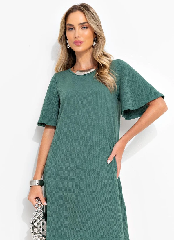 Bimini - Vestido Verde em Malha Anarruga 3