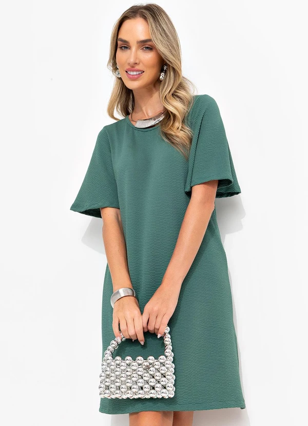 Bimini - Vestido Verde em Malha Anarruga 5