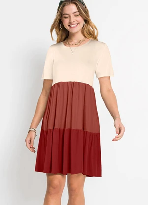 bonprix - Vestido Vermelho em Malha de Viscose - BONPRIX