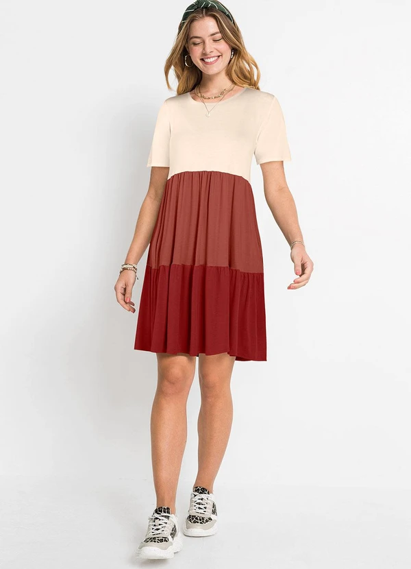 bonprix - Vestido Vermelho em Malha de Viscose 3