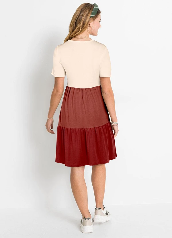 bonprix - Vestido Vermelho em Malha de Viscose 4