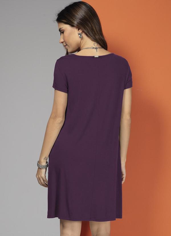Quintess - Vestido Vinho em Malha de Viscose 2