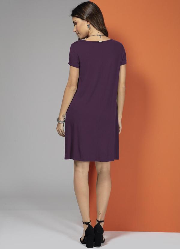 Quintess - Vestido Vinho em Malha de Viscose 4