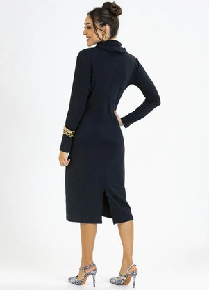 Soft Bonni - Vestido Adulto em Malha Canelada Preto - SOFT BONNI