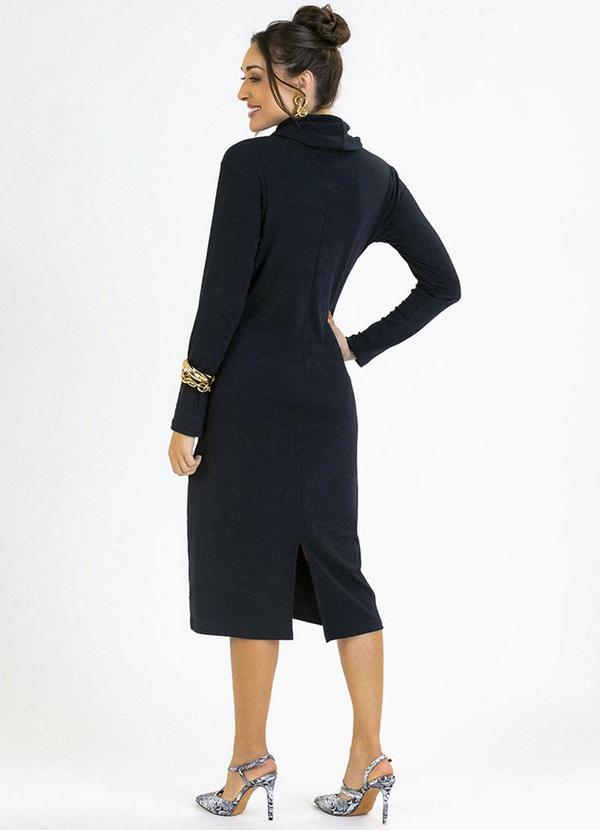 Soft Bonni - Vestido Adulto em Malha Canelada Preto