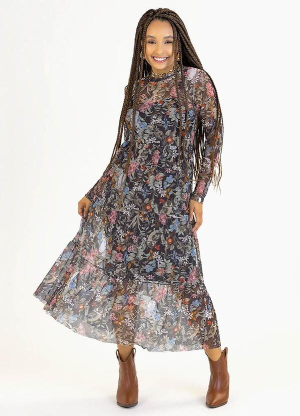 Soft Bonni - Vestido Adulto em Tule e Viscolycra Preto