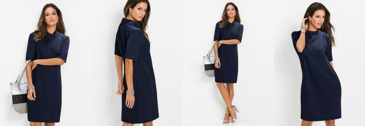 Vestido Azul Marinho em Moletinho