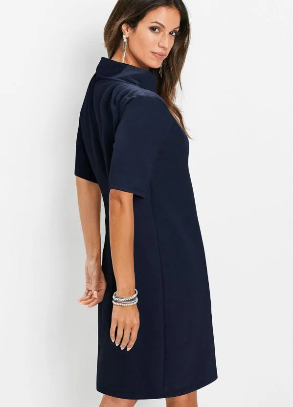 bonprix - Vestido Azul Marinho em Moletinho 2