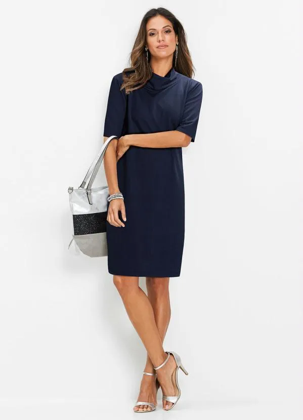 bonprix - Vestido Azul Marinho em Moletinho 3