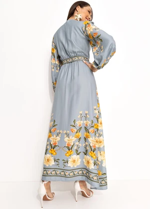 Farm - Vestido Borboleta em Flor Azul - FARM