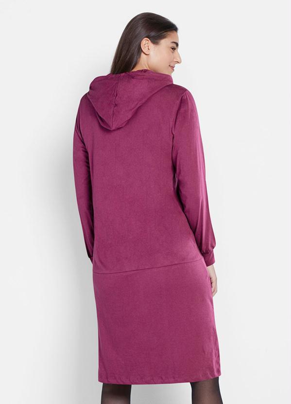Outlet - Vestido com Bolsos Manga Longa Roxo 2