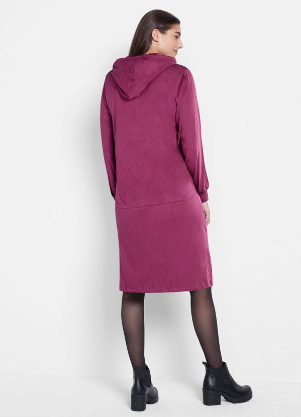 Outlet - Vestido com Bolsos Manga Longa Roxo 4