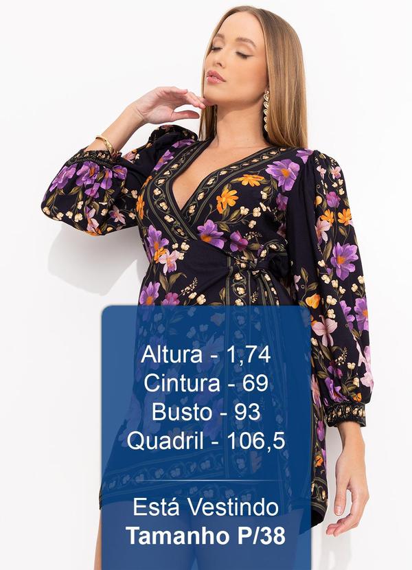 Farm - Vestido Curto Borboleta em Flor Preto 5