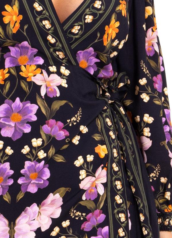 Farm - Vestido Curto Borboleta em Flor Preto 7