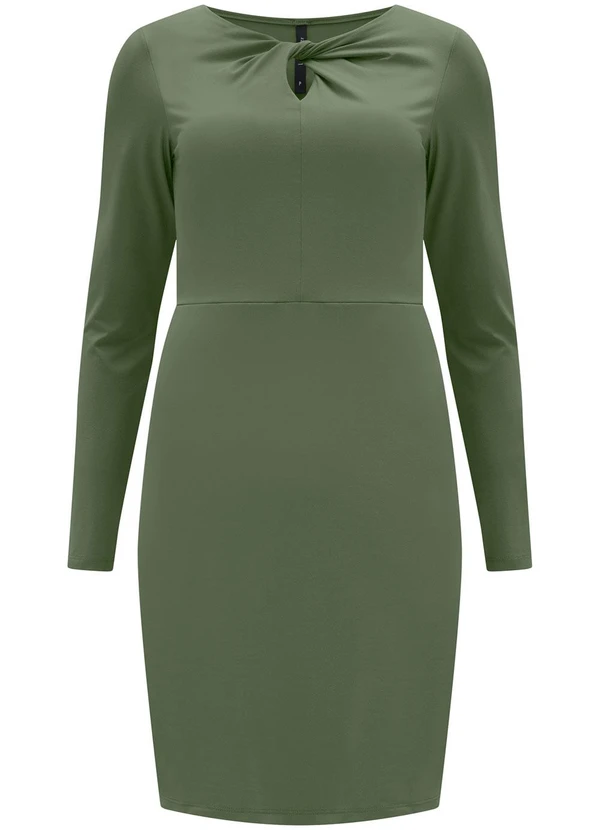 Lunender - Vestido Curto com Recorte e Torção Verde