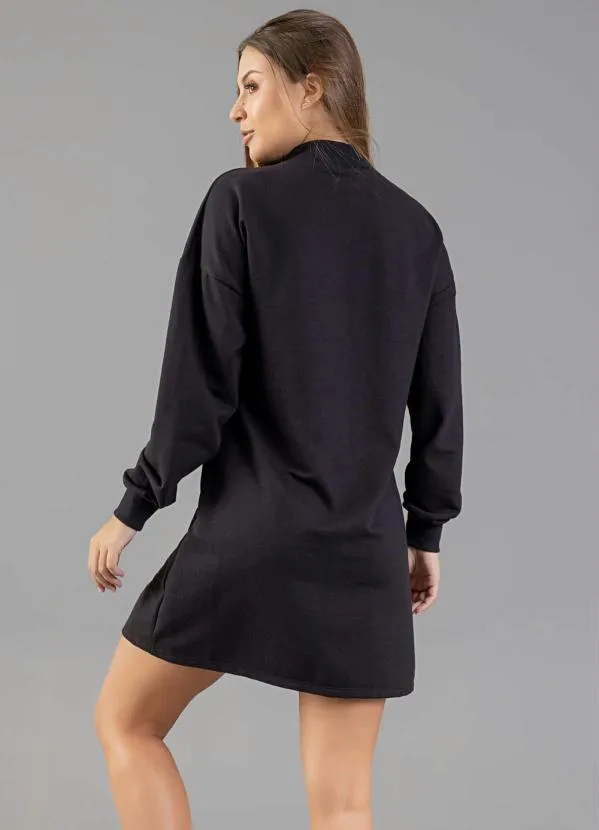 Just Basic - Vestido de Manga Longa Adulto Preto 2