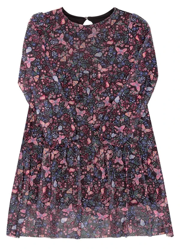 Soft Bonni - Vestido em Tule Sublimado e Vicolycra Preto 3