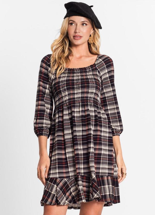 Endless - Vestido Feminino Mangas 3/4 Bege