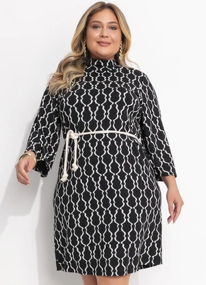 Quintess - Vestido Listra Desconstruída em Malha de Viscose - QUINTESS