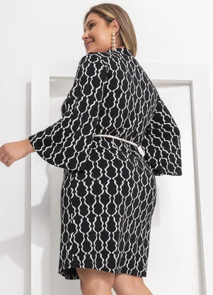 Quintess - Vestido Listra Desconstruída em Malha de Viscose - QUINTESS